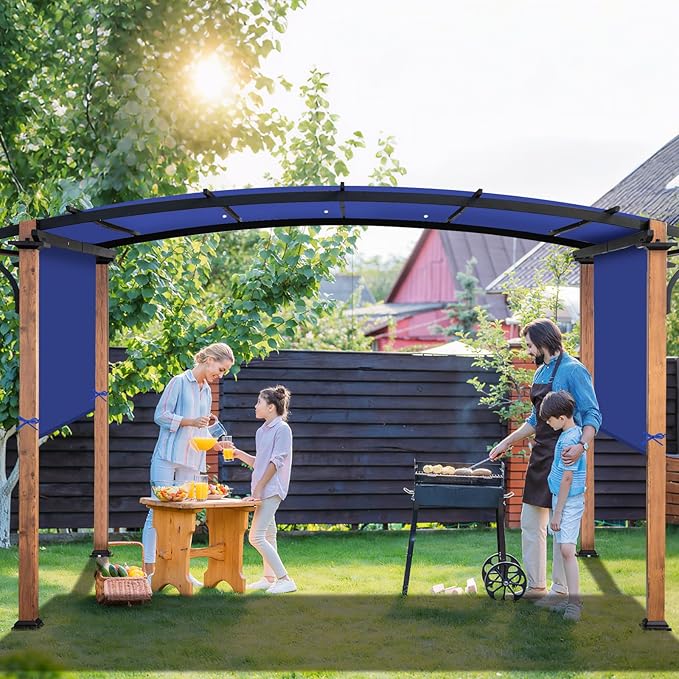 Universal Waterproof Pergola Canopy Shade Cover Replacement - 17'x6.8' Outdoor Sun Shades Canopy Top for Patio Gazebo Deck Balcony Porch, Cover Only (Blue)