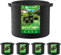 Land Guard 4-Pack Fabric Grow Bags 30 Gallon, Thickened Nonwoven Garden Pots, Growing Bags with Handles, Black