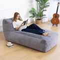 Giant Bean Bag Lounger Chair for Adults with Soft & Cozy Plush Fabric,Memory Foam Filled Beanbag Chair for Family Living Room,Bedroom and Game Room (Grey)