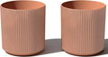 Veradek Demi Series Round Planter for Porch, Patio, Backyard | Durable Plastic-Stone Composite Material | Modern Décor for Tall Plants, Flowers (Terracotta, 20 inch - 2 Pack)