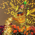 Solar Lanterns Outdoor, Hummingbird Sunflower Watering Can lights, Waterproof Hanging Lanterns, Solar Path Lights, Outside Decoration Gardening Christmas Gifts for Mom Grandma Women with Shepherd Hook