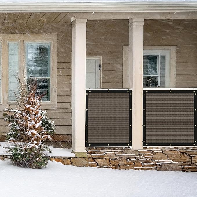 UPGRADE Privacy Fence Screen 4'x49' Brown Outdoor 90% Visibility Blockage 170 GSM Mesh Shade Cover Panels for Backyard,Balcony,Home Decoration with Zip Ties,Customized Avaliable