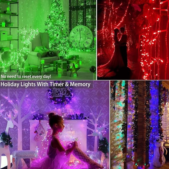 Brizled RGB Christmas Lights, 66ft 200 LED Color Changing Christmas Light with Remote, Dimmable Xmas Lights Outdoor Indoor Waterproof Mini String Light, Xmas Tree Lighting for Tree Halloween Party