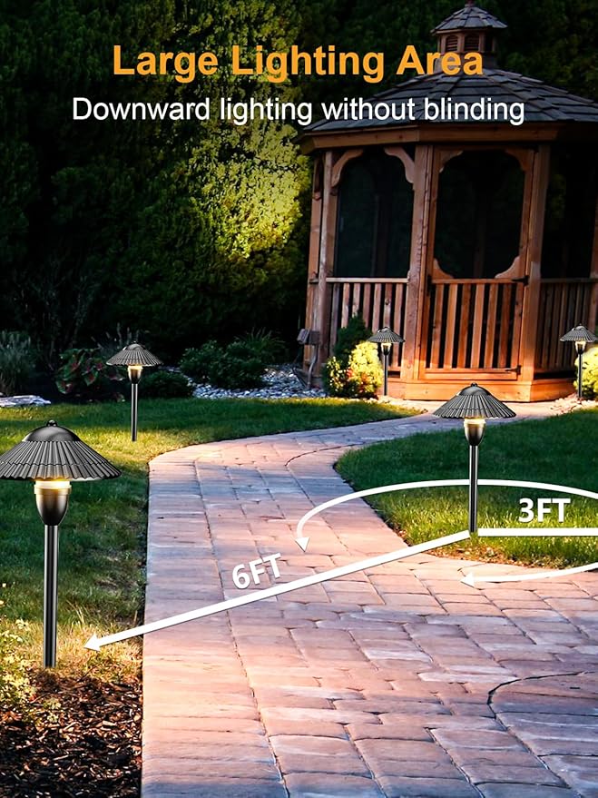ZUCKEO LED Landscape Lighting Low Voltage Pathway Lights 12V 24V Landscape Light Kit, Outdoor Aluminum Landscape Spotlights Path Lights Waterproof for Garden Yard House Decoration(12Pack)