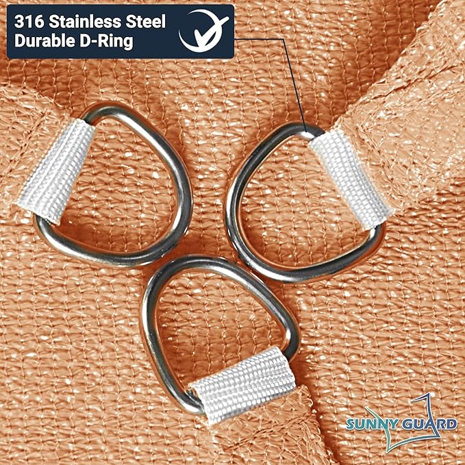 SUNNY GUARD Custom Size 10'x18'x20.6' Peach Fuzz Sun Shade Sail Right Triangle UV Block Shade for Backyard Yard Patio Deck Garden(Customized)