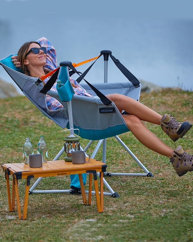 KingCamp Hammock Camping Chair, Swinging Portable Folding Camp Chairs for Adults Max 400lbs Heavy Duty Foldable Oversized Rocker with Aluminum Alloy Frame Cup Holder for Outdoor Beach Patio Sport