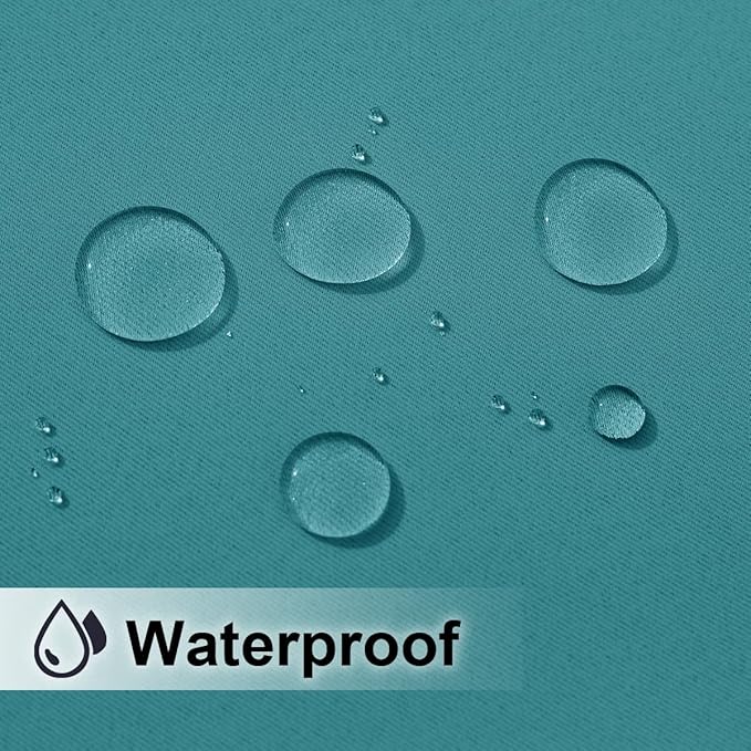 NICETOWN Blackout Top & Bottom Grommet Outdoor Curtains for Patio Waterproof Set of 2, Wind-Break Thermal Outdoor Drapes Cold & Heat Block Keep Privacy for Pergola, Peacock Teal, W52 x L84