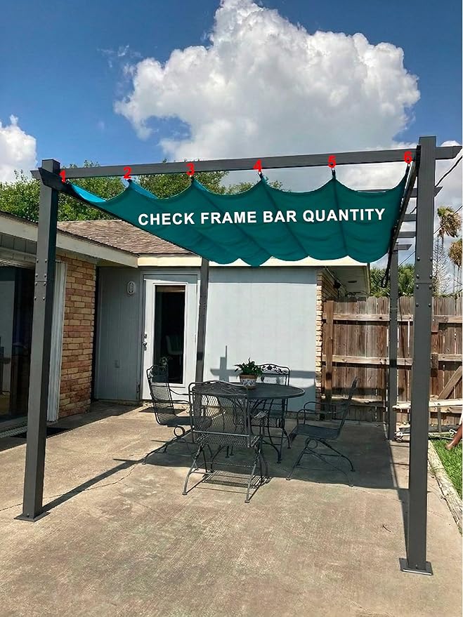 Pergola Shade Cover Replacement Canopy Top Compatible with 10 X 13 ft 6-Bar Pergola Frames - Turquoise Blue (Canopy Size 116" W x 135" L, Canopy Top Only)