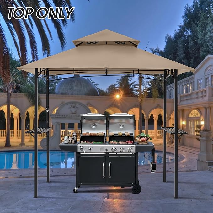 MASTERCANOPY Grill Gazebo Replacement Canopy Top for Model L-GG001PST-F (Beige)