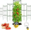Tomato Cage - Large Trellis Stakes and Plant Support Structures for Vegetables and Climbing Plants - Tall Tomato Cages for Garden, Pots, Raised Garden Bed Outdoor Supplies (6 Pack - Up to 48")