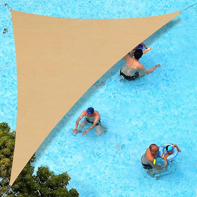 SUNLAX Custom Size 10'x18'x20.6' Sand Sun Shade Sail Right Triangle UV Block Sunshade for Backyard Yard Deck Patio Garden Outdoor Facility (Customized)