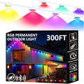 Permanent Outdoor Lights, 300ft Smart Eave Lights with RGB LED Light, IP67 Waterproof, App Control, DIY RGB Light for House Halloween Decorations