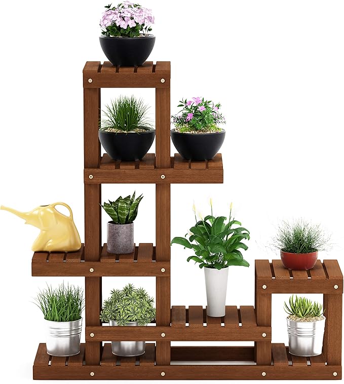 Furinno FG18451 Tioman Hardwood Patio Furniture Outdoor Flower Stand in Teak Oil, Natural