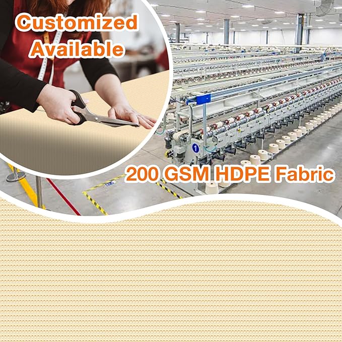 Artpuch Outdoor Pergola Shade Cover 4' X 20' Sun Shade Cloth with Grommets, 90% UV Protection Canopy Patio Privacy Screen (Customized Available) GN107, Wheat
