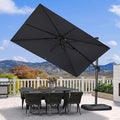 PURPLE LEAF 6' X 10' Left-right Tilt Patio Umbrella Outdoor Cantilever Swivel Rectangle Umbrella Aluminum Offset Umbrella with 360-degree Rotation for Garden Deck Pool Patio Light Grey