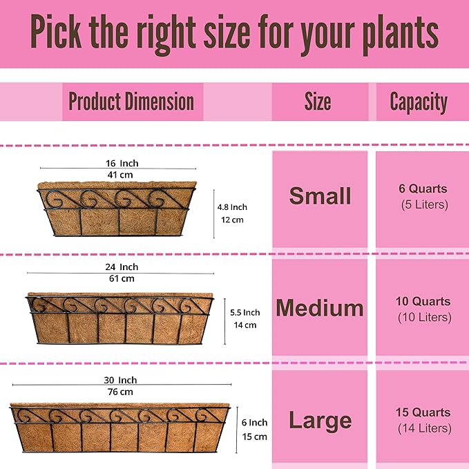 LaLaGreen Wall Mounted Planters - 30 Inch, 4 Pack Window Flower Boxes Basket Outdoor, Balcony Planter Over The Rail, Deck Railing Hanging with Coco Liners, Metal Horse Troughs Fence Patio Porch