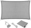 Eden's Decor Straight Flat-Edged Sun Shade Sail Rectangular 4' x 8' Grey UV-Blocking Outdoor Canopy Fabric Cloth Awning for Pergola Patio Garden Backyard Custom Size