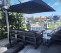 PURPLE LEAF 10 FT Outdoor Umbrella with Base Patio Cantilever Aluminum Umbrella with 3 Years Fade Resistance Recycled Fabric Offset Square with 360-degree Rotation for Deck Pool Garden, Graphite Grey