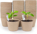 homenote Peat Pots, 120 Pcs 4 Inch Seed Starting Pots with Drainage Holes Round Nursery Plants Pots with Bonus 20 Plant Labels