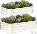 INNO STAGE 2Pcs Galvanized Raised Garden Bed Kit, 4x2x1FT Metal Raised Garden Beds for Vegetables, Rust-Resistant & Easy Assembly, Outdoor Raised Beds for Gardening, Flowers, Herbs (White)