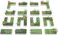 A ANLEOLIFE Set of 16, 18 Inch Tall Galvanized Raised Garden Beds Kit, Rectangular,U-Shaped & L Shaped Metal Planters – Ideal for Backyard Structured Garden Layouts, Antique White