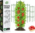Halatool 4 Pack Tomato Cages for Garden,Up to 48in Adjustable Tomato Cage, Garden Stakes Tomato Trellis for Pots, Tomato Plant Support for Raised Garden Bed & Climbing Vegetables Flowers