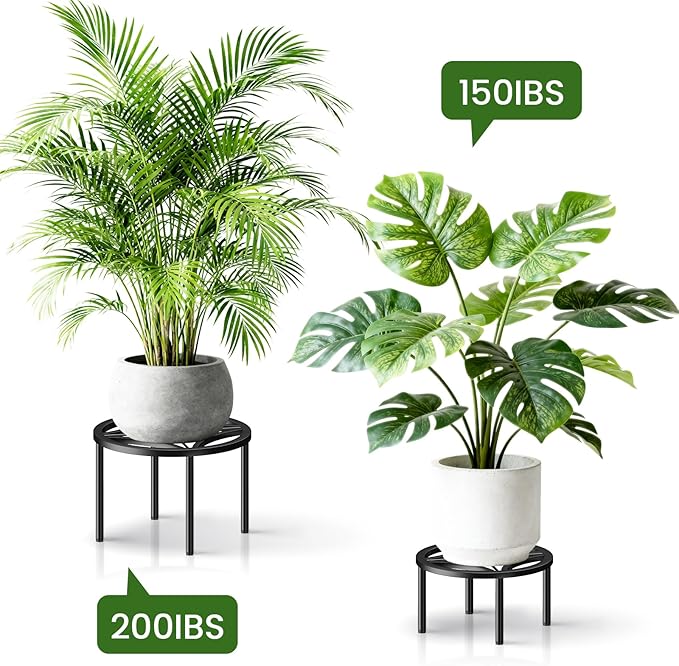 TOSKING 3-Pack Plant Stands - Heavy Duty Low Plant Stand, No Assembly Required Risers for Potted Plants Indoor and Outdoor, Ready to Use(10.24" & 10.24" & 8.66" Diameter)
