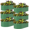 Garvee 6 Pack Galvanized Raised Garden Bed, 8x2x1.5 ft Metal Planter Box for Flowers Vegetables, Rust-Resistant Raised Garden Beds for Gardening, Easy Assembly Outdoor Garden Box & Planters, Green