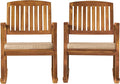 Christopher Knight Home Selma Acacia Rocking Chairs with Cushions, 2-Pcs Set, Teak Finish