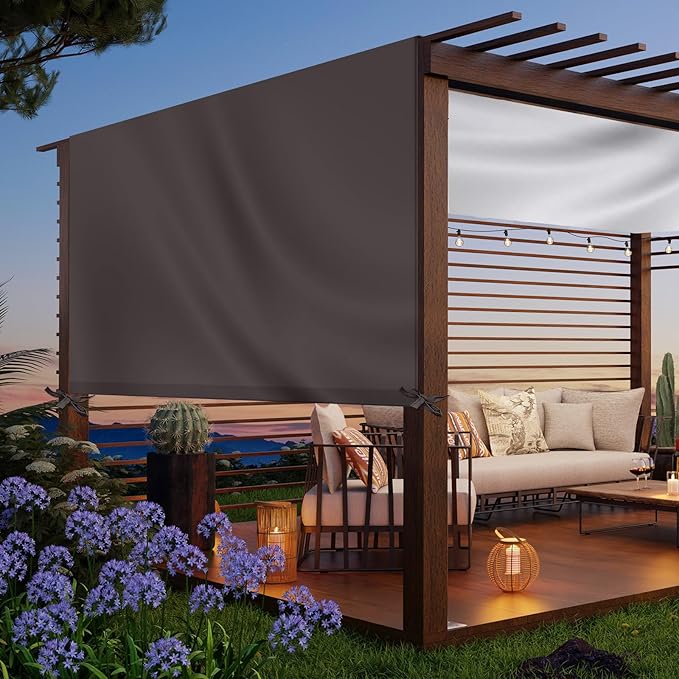 Universal Pergola Replacement Canopy Outdoor Canopy Shade Cover Waterproof Shade Top Cover for Outdoor Patio Porch Backyard(16 x 10 ft,Coffee)