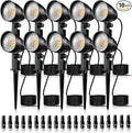 MEIKEE 15W 1500LM Low Voltage Landscape Lighting 12-24V Warm White LED Landscape Lights IP66 Waterproof Outdoor Garden Spotlights Pathway Tree Wall Fence Flood Lighting(10 Pack)