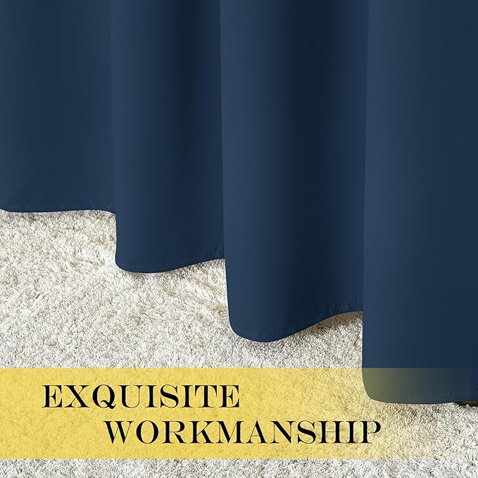 NICETOWN Room Darkening Short Curtain 54 inches Long for Living Room, Grommet Sound Reducing Thermal Insulated Curtains for Bedroom Nursery Window, 46W x 54L, 1 Piece, Moroccan Blue