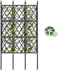 5.25FT Metal Garden Trellis for Climbing Plants Outdoor and Indoor, Black Iron Pipe Support Fence Climbing Plant Frame Wall Trellis with Garden Twist Tie for Ivy Vines Vegetable Flower