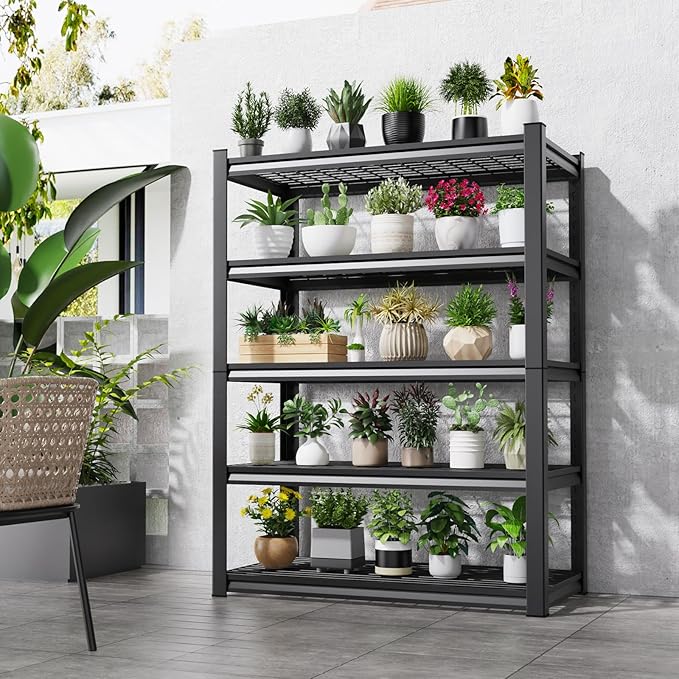 Set of 3 Garage Shelving-3000 lbs 5 Tier Storage Shelves,Adjustable Heavy Duty Metal Shelving Unit and Storage Large Wire Rack,Utility Steel Shelf for Warehouse Industrial Pantry Basement 71"x46"x18"