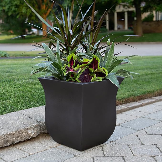 Mayne 5873-ES Polyethylene Planter, Espresso 16x16
