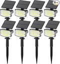 Solar Spot Lights Outdoor, 92 LEDs Landscape Lighting with 3 Lighting Modes and Auto On/Off, IP67 Waterproof Spotlights, Outdoor Solar Lights for Yard Garden, 8 Pack (Cool White)