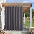 NICETOWN Outdoor Curtain for Patio Waterproof Public Separator, Rustproof Top & Bottom Grommet Windproof Thermal Insulated Blackout Privacy Outdoor Drape for Gazebo, Grey, 1 PC, W100 x L95