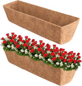 Halatool 2 Pack 36 Inch Window Box Liners Trough Coco Fiber Replacement Liner Pre-Formed Coconut Liners for Planters Wall Hanging Basket Flower Pot Fence Railing