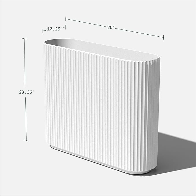 Veradek Demi Series Span Planter for Front Porch, Patio, Backyard | Durable Plastic-Stone Composite Material | Modern Décor for Shrubs, Flowers