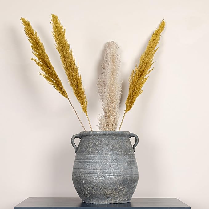 Creative Co-Op Whitewashed Terra-Cotta Urn, Grey
