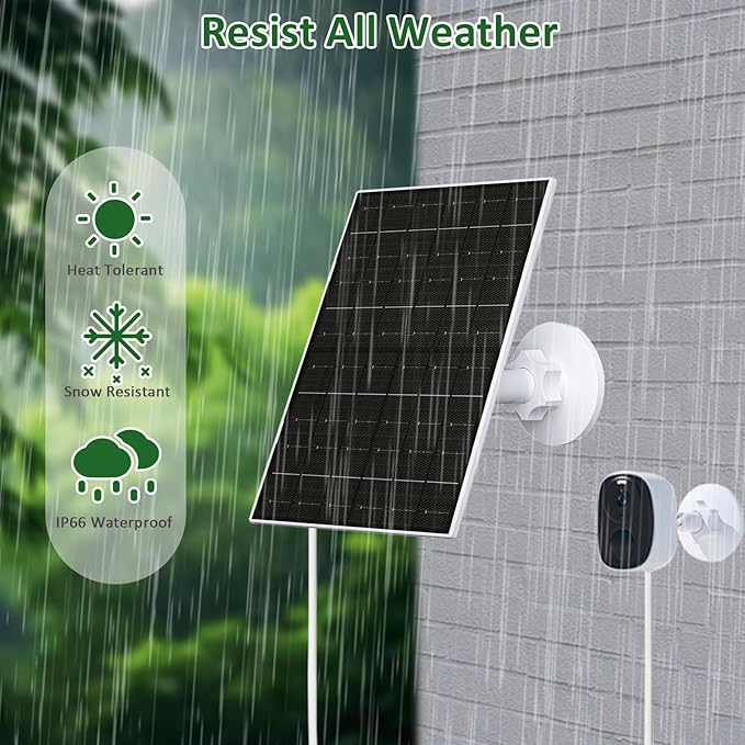 Zivif 7W Solar Panel for Security Camera for Arlo Essential 2K (2nd Gen), Essential XL & Spotlight Cameras, Solar Panel with USB-C/Micro USB Port for 5V Battery Cameras, 2 Pack