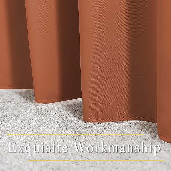 NICETOWN Blackout Burnt Orange Curtain & Drape - Room Darkening Light Blocking Window Treatment for Living Room, W52 x L84, 1 Panel