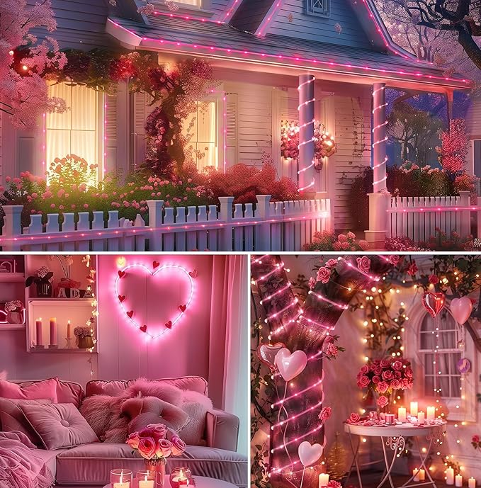 Minetom Color Changing Rope Lights: 72 Ft 220 LED Outdoor String Lights with Plug | Big Twinkle Lights for Bedroom Wedding Patio Garden Christmas Decor | 16 Colors