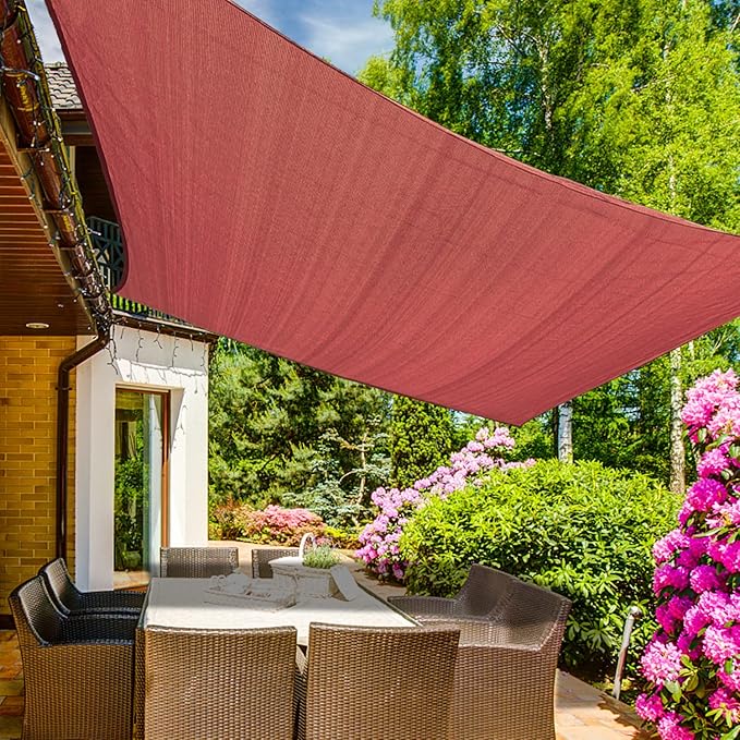 KANAGAWA 6'X22' Rust Red Custom Size Sun Shade Sail Rectangle UV Block Canopy Cover for Patio Backyard Lawn Garden Outdoor (Customized Available)