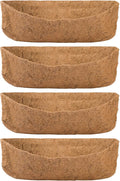 4 Pack Coco Liners for Window Planter Box - 24in 100% Natural Coconut Coir Fiber Liner Replacement for Deck Flower Box, Garden Railing Fence Trough, Wall Planter Basket, Vegetables Pot
