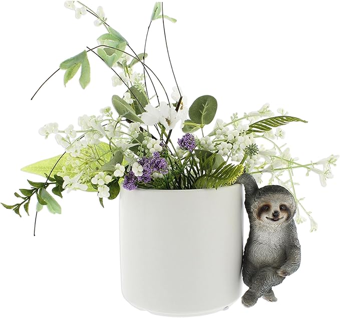 Distinctive Designs Grey Sloth Decorative Plant Pot Hanger for Indoor/Outdoor Use Garden Decor