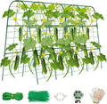 Cucumber Trellis for Raised Bed, U-Shape Garden Trellis for Climbing Plants Outdoor, Metal Arch Vegetables Trellis, Plant Support for Grape Vine Beans Squash Peas Flower