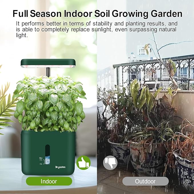 2-Pack Indoor Planting System Smart Soil Growing Kit with 17-W LED Grow Light Automatic Timed Watering Planters Gift for Friends/Women (No Seeds&Soil)