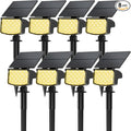8 Pack Solar Spot Lights Outdoor, 2-in-1 Solar Lights Outdoor Waterproof IP65, Solar Powered Landscape Spotlights 3 Modes for Yard Garden Pathway Driveway Tree(Warm White)