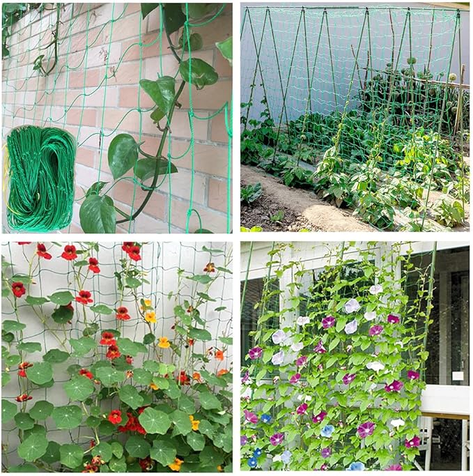 Garden Nylon Mesh Plant Support Trellis Netting Plant Climbing Net for Flower Fruits Vegetables Tomato Plants 2.95Ft x 5.9Ft